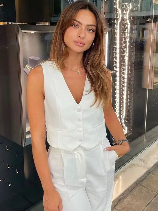 AMELIE |  Cropped Gilet Top