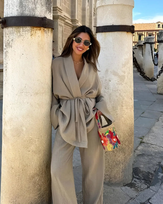 AMELIA | Linnen Kimono Set - Comfy, Trendy & Chic