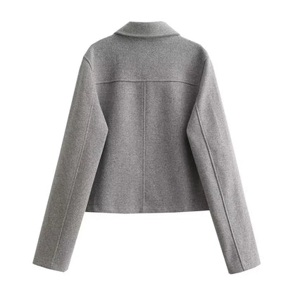 Grijze Jas Dames | Klassieke Lange Jas met Elegante Look
