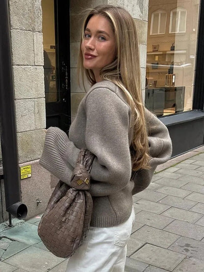 Gebreide Cardigan Dames – Vest met Knoopsluiting en Elegante V-Hals