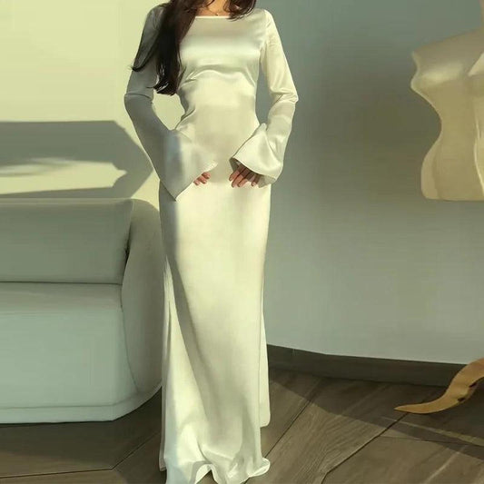 Lara Elegante Satijnen Maxi Jurk | Perfecte Avondjurk Voor De Feestdagen