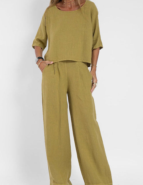ANNE | Luchtig Katoen-Linnen Pak – Stijlvol & Comfortabel