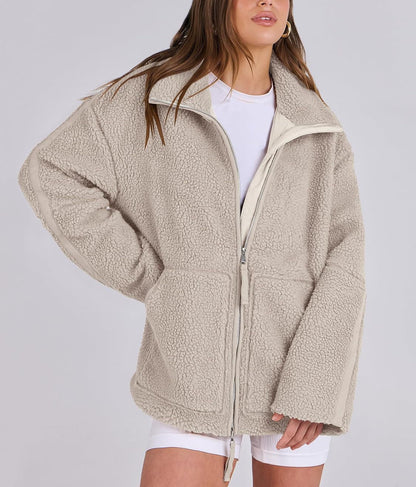 Elise | Wollen Fleece Jas Dames | Warme & Zachte Winterjas Voor Koude Dagen