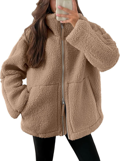Elise | Wollen Fleece Jas Dames | Warme & Zachte Winterjas Voor Koude Dagen