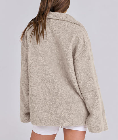 Elise | Wollen Fleece Jas Dames | Warme & Zachte Winterjas Voor Koude Dagen