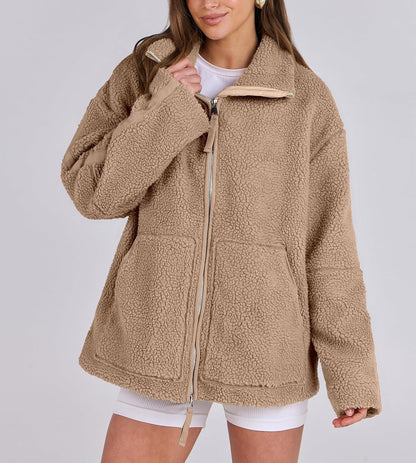 Elise | Wollen Fleece Jas Dames | Warme & Zachte Winterjas Voor Koude Dagen