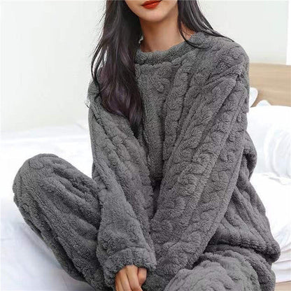 Lina | Cozy Fleece Lounge Pyjamaset Voor Dames – Warm, Zacht & Perfect Voor Koude Avonden