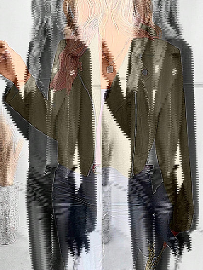 Lora | Kunstleren Biker Jas Dames | Trendy Moto Jacket Met Asymmetrische Rits