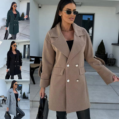 Noa | Dames Oversized Blazerjas | Stijlvolle Lange Blazer Met Dubbele Knoopsluiting
