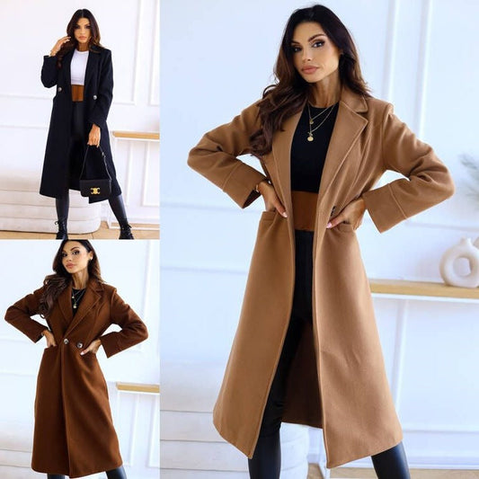 Lois | Lange Mantel Jas Dames Wol | Tijdloze & Elegante Winter Mantel