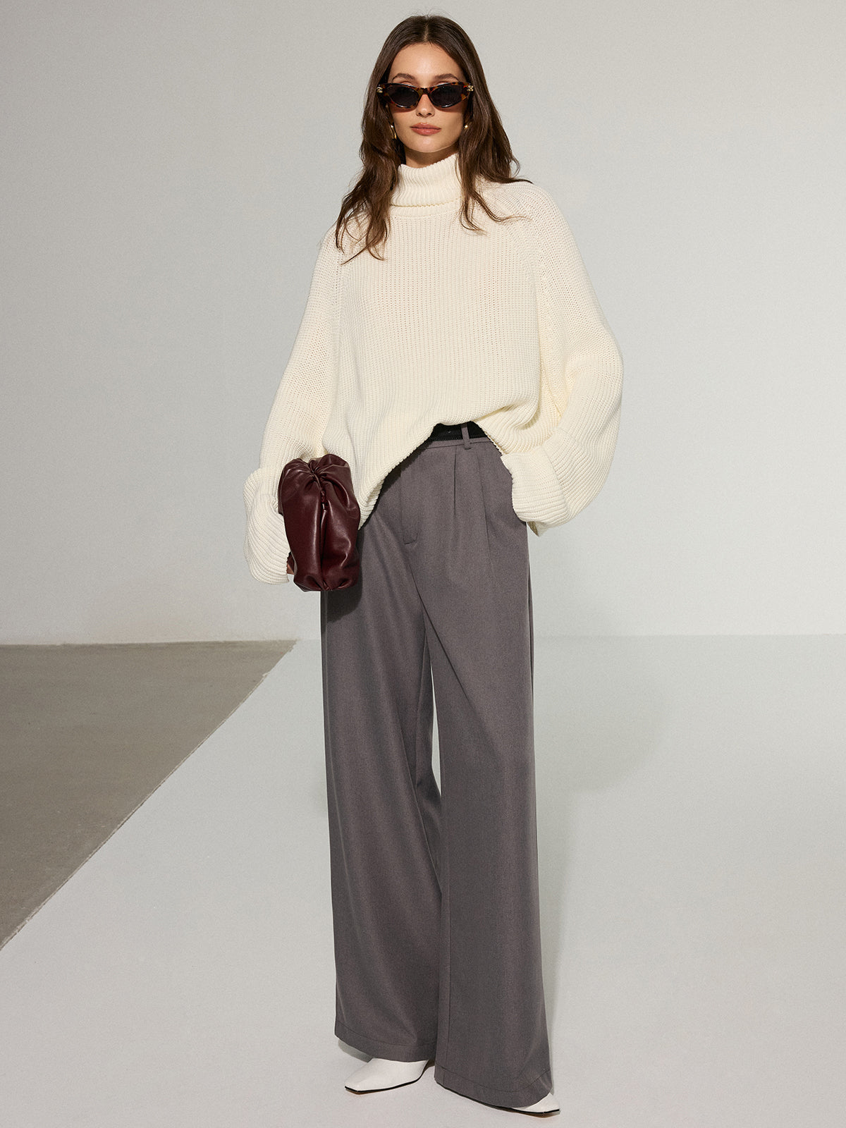 Luna | Dames Coltrui – Trendy Gebreid met Open Rug & Comfortabel