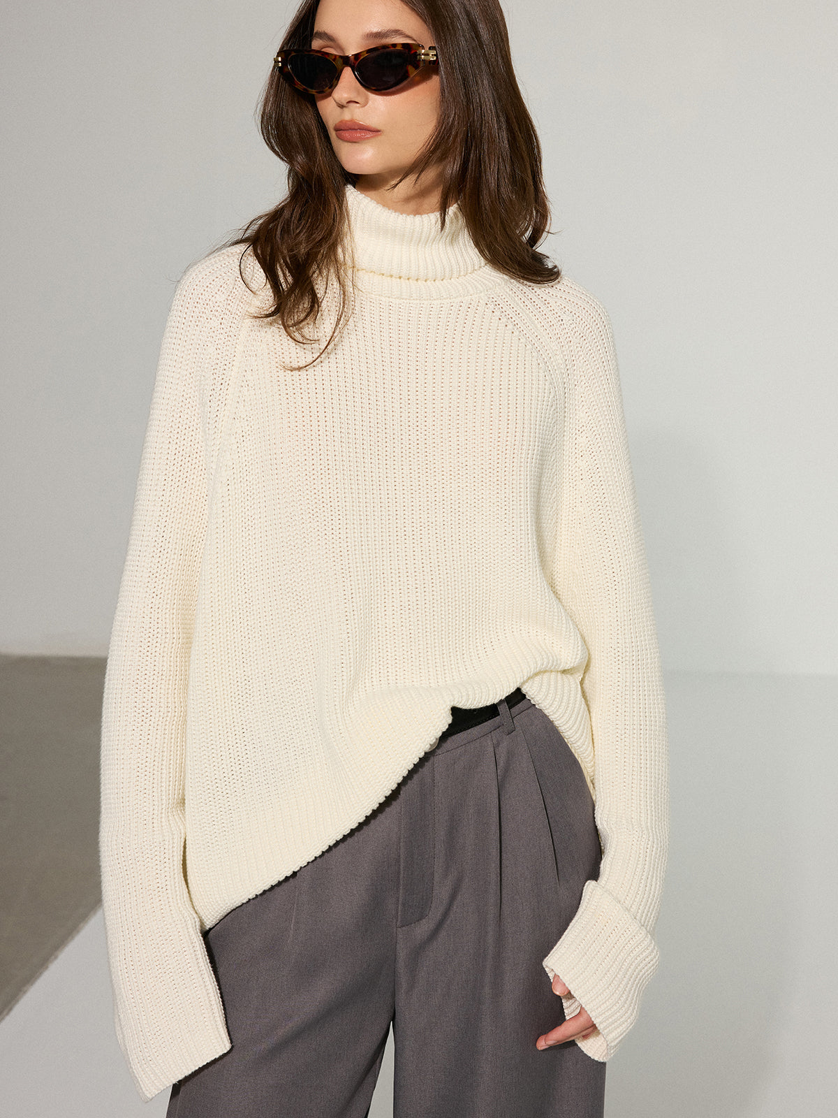 Luna | Dames Coltrui – Trendy Gebreid met Open Rug & Comfortabel