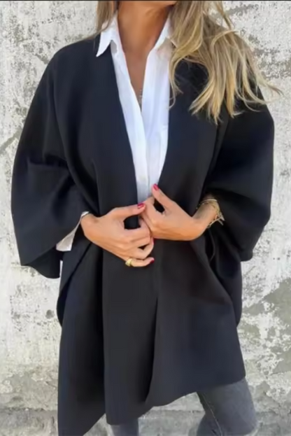 Lina | Dames Cape Jas – Elegante Open Tussenjas & Trendy Shawl Stijl