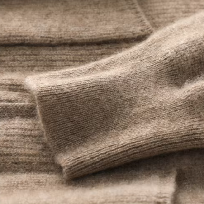 Eva | Dames Gebreid Vest van Merinowol – Met Rits & Lange Mouwen