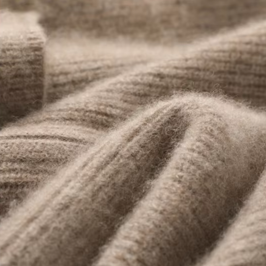 Eva | Dames Gebreid Vest van Merinowol – Met Rits & Lange Mouwen