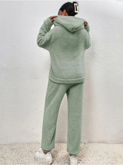 Joan | Comfy Huispak Dames Teddy Fleece | Warme 2-Delige Set Voor Herfst & Winter