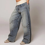 Lina | Baggy Wide-Leg Jeans Dames – Trendy Wijdvallende Spijkerbroek met Hoge Taille