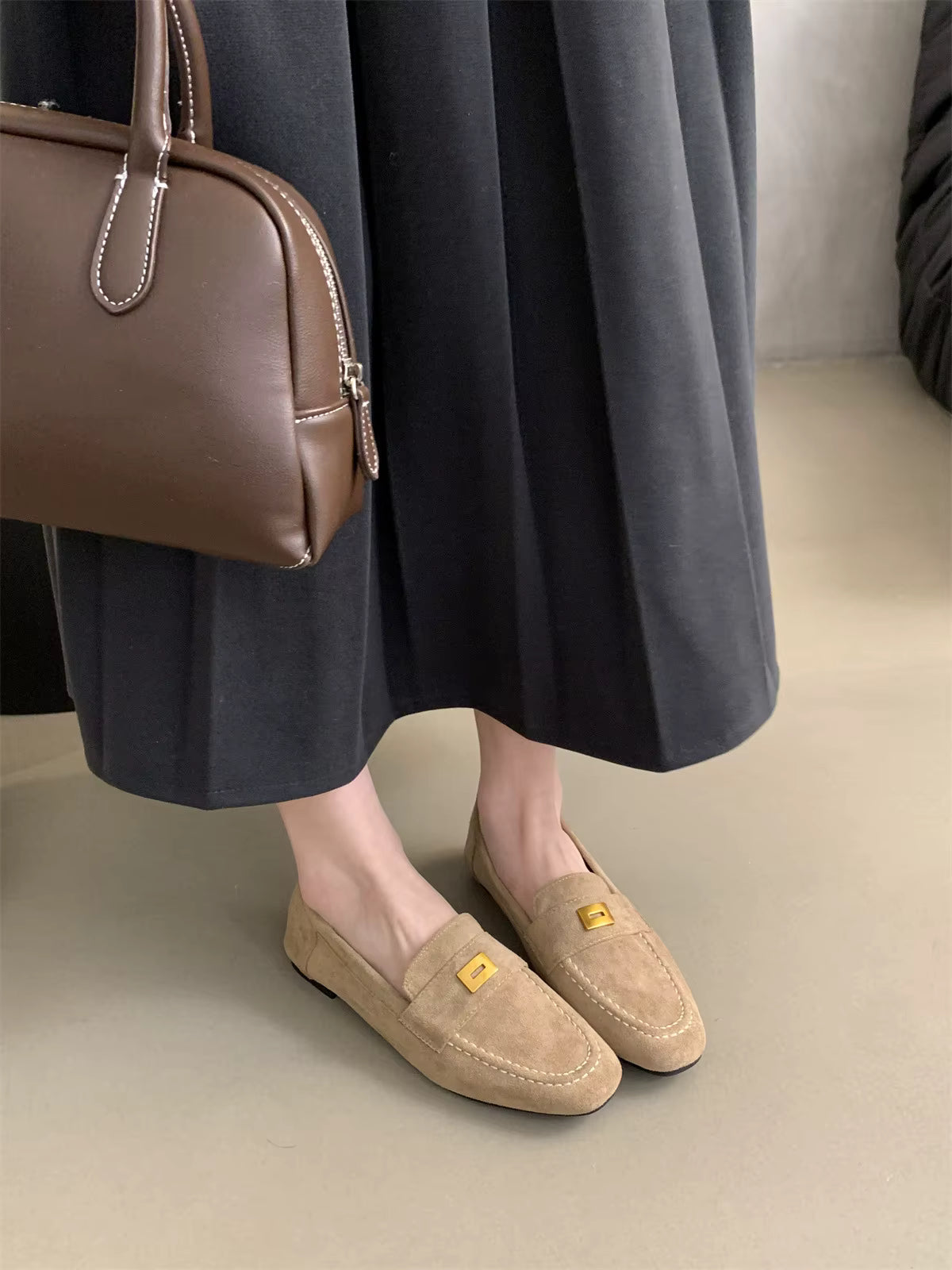 Ella| Dames Suède Loafers – Lichtgewicht, Klassiek & Comfortabel