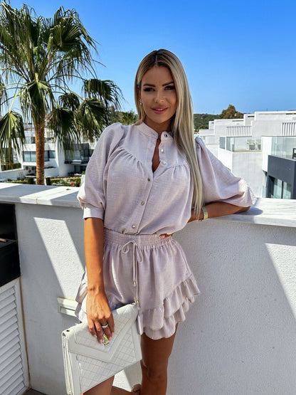 SOPHIE | Zomerse Katoenen Blouse en Rok Set