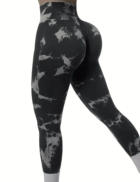 Liva | Dames Sportlegging met Marmerprint – Hoge Taille, Stretch & Comfortabele Fit