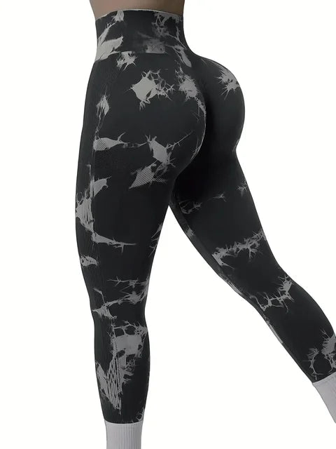 Liva | Dames Sportlegging met Marmerprint – Hoge Taille, Stretch & Comfortabele Fit