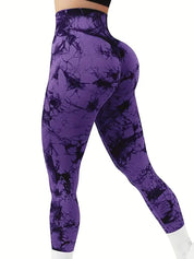 Liva | Dames Sportlegging met Marmerprint – Hoge Taille, Stretch & Comfortabele Fit