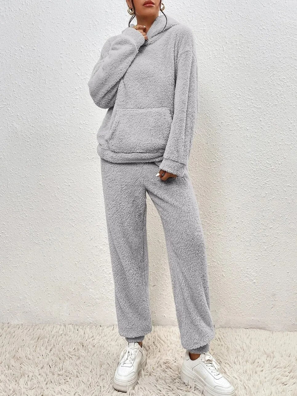 Joan | Comfy Huispak Dames Teddy Fleece | Warme 2-Delige Set Voor Herfst & Winter