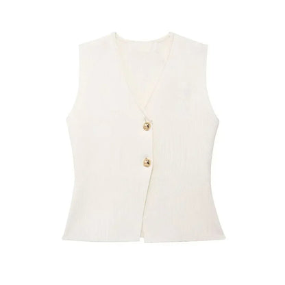 ALINA | Gilet zomer Top gouden knoop