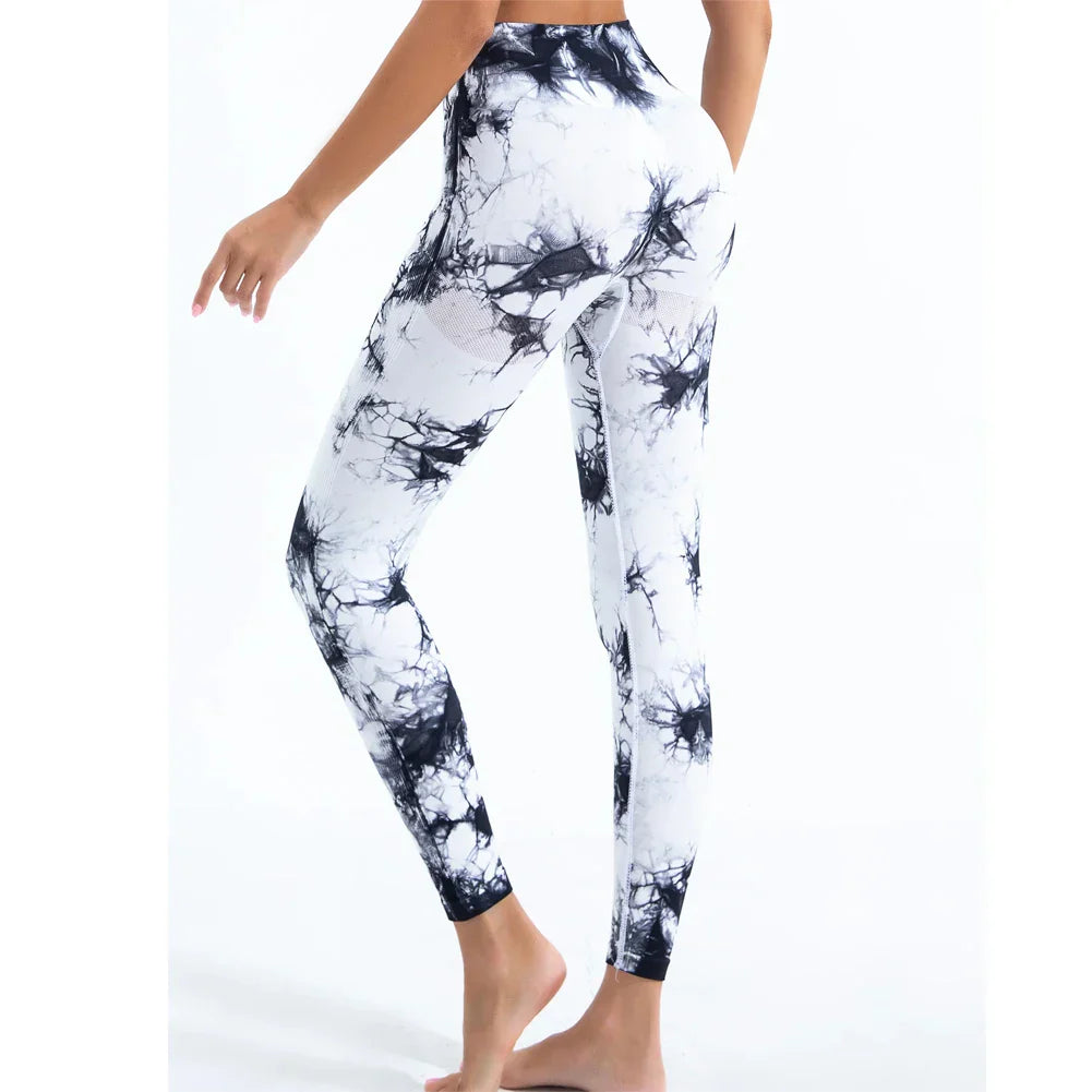 Liva | Dames Sportlegging met Marmerprint – Hoge Taille, Stretch & Comfortabele Fit