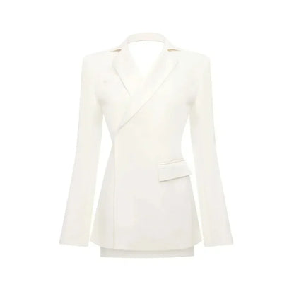 Witte Blazer Dames | Blazer met Open Rug en Getailleerde Pasvorm