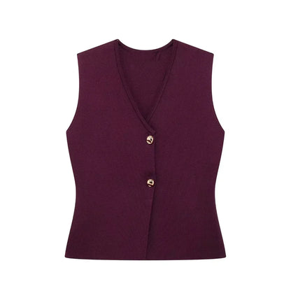 ALINA | Gilet zomer Top gouden knoop
