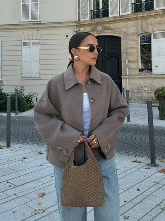 Sophie | Oversized Dames Jas van Wolmix – Klassiek & Warm