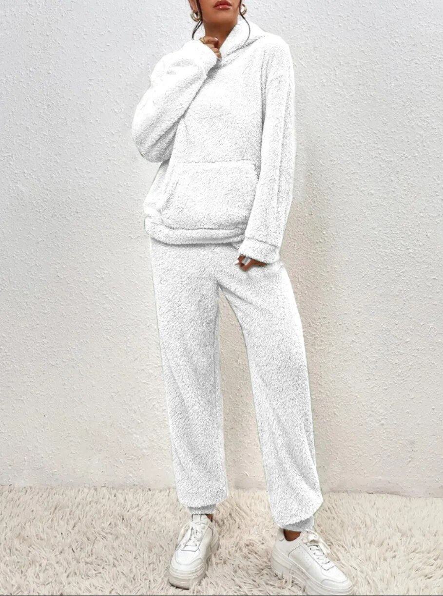 Joan | Comfy Huispak Dames Teddy Fleece | Warme 2-Delige Set Voor Herfst & Winter