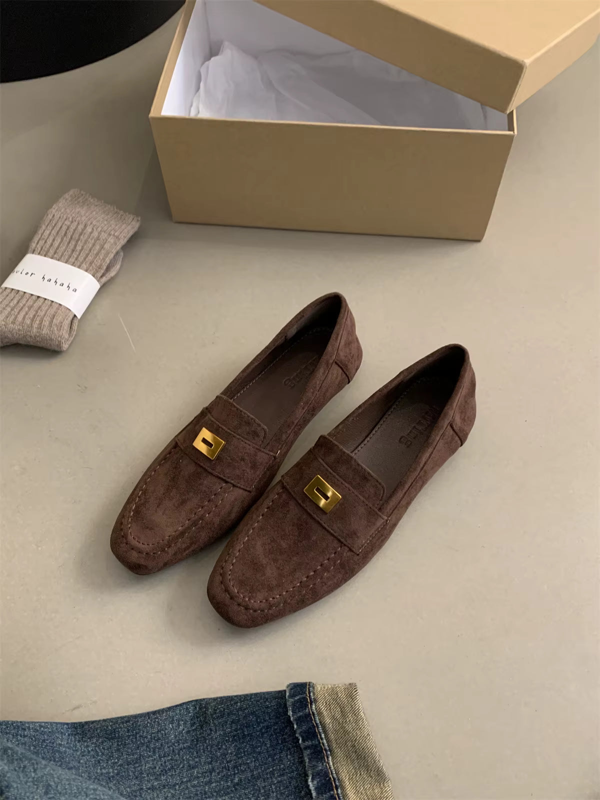 Ella| Dames Suède Loafers – Lichtgewicht, Klassiek & Comfortabel
