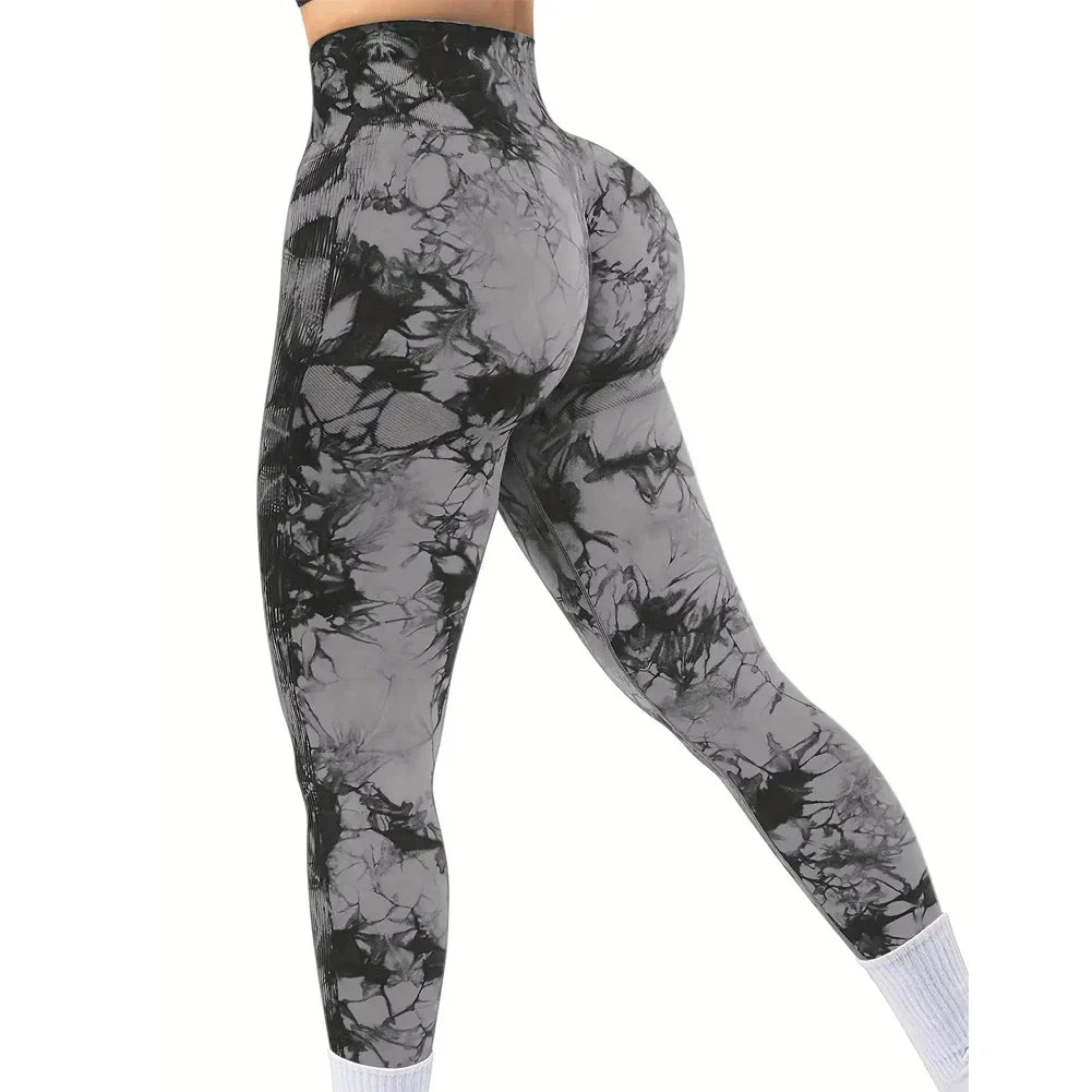 Liva | Dames Sportlegging met Marmerprint – Hoge Taille, Stretch & Comfortabele Fit