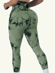 Liva | Dames Sportlegging met Marmerprint – Hoge Taille, Stretch & Comfortabele Fit