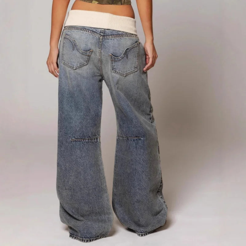 Lina | Baggy Wide-Leg Jeans Dames – Trendy Wijdvallende Spijkerbroek met Hoge Taille