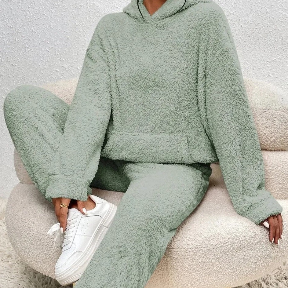 Joan | Comfy Huispak Dames Teddy Fleece | Warme 2-Delige Set Voor Herfst & Winter