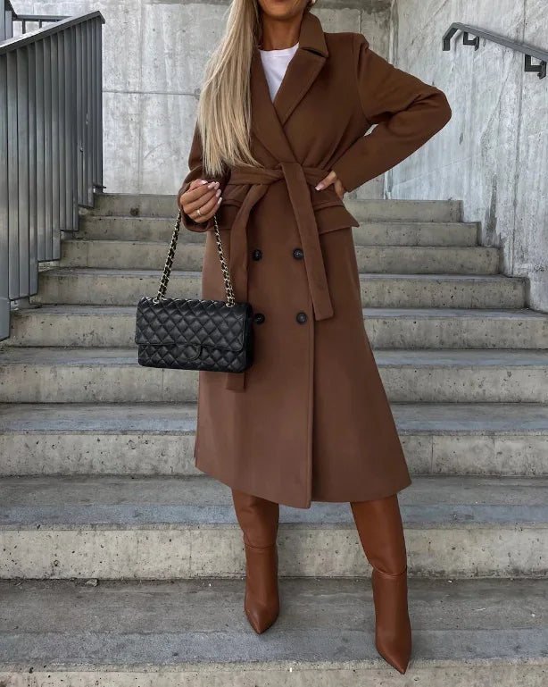 Noelle | Trenchcoat Dames Winter | Warme Jas met Ceintuur & Klassieke Pasvorm