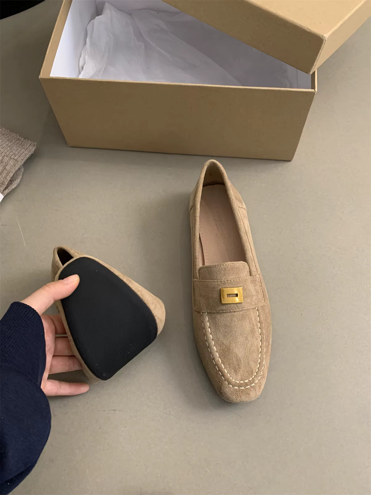 Ella| Dames Suède Loafers – Lichtgewicht, Klassiek & Comfortabel