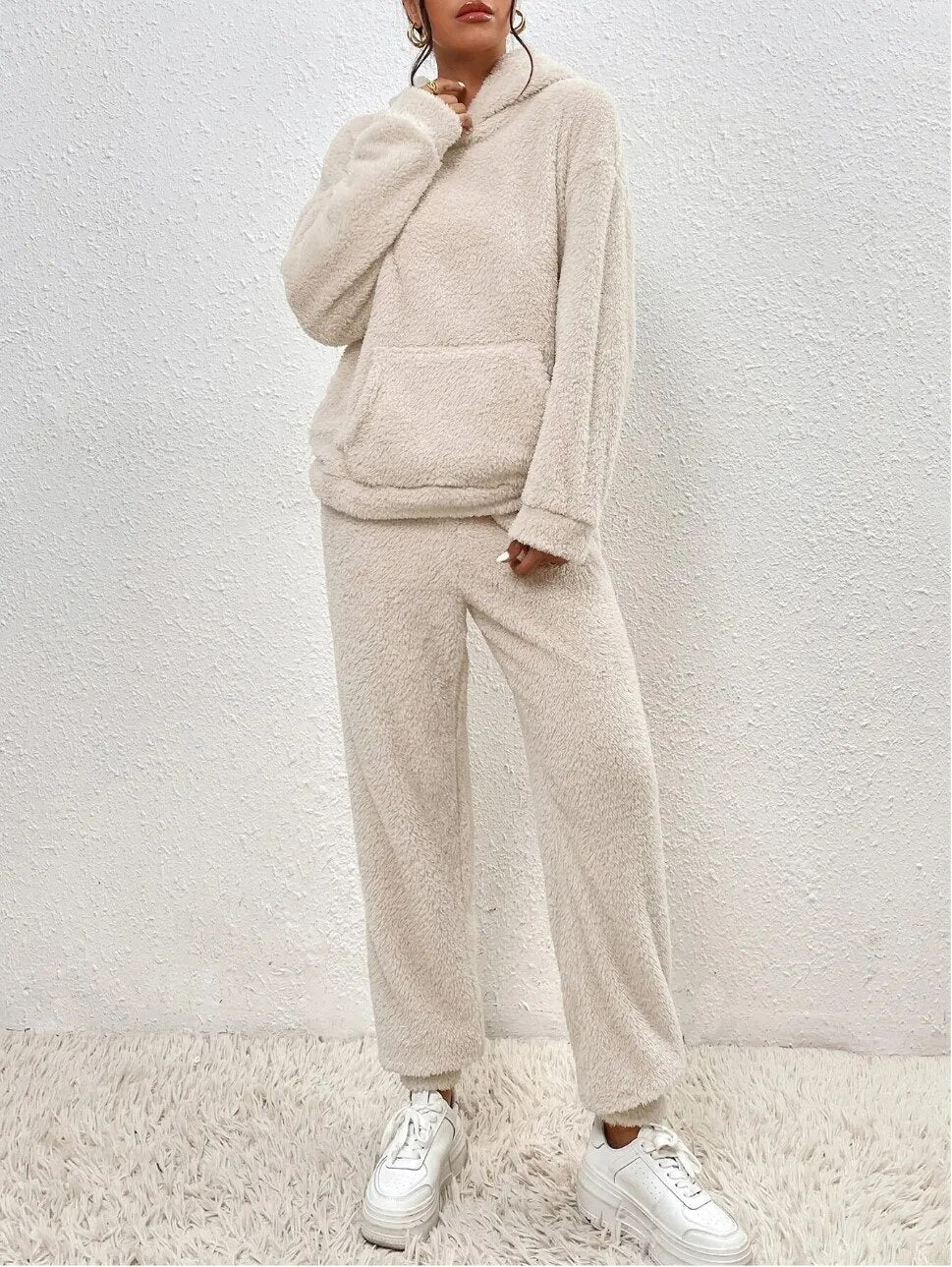 Joan | Comfy Huispak Dames Teddy Fleece | Warme 2-Delige Set Voor Herfst & Winter