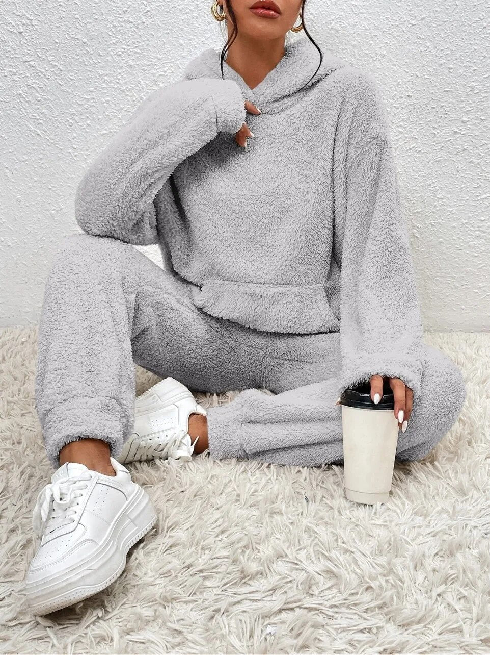 Joan | Comfy Huispak Dames Teddy Fleece | Warme 2-Delige Set Voor Herfst & Winter