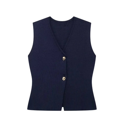 ALINA | Gilet zomer Top gouden knoop