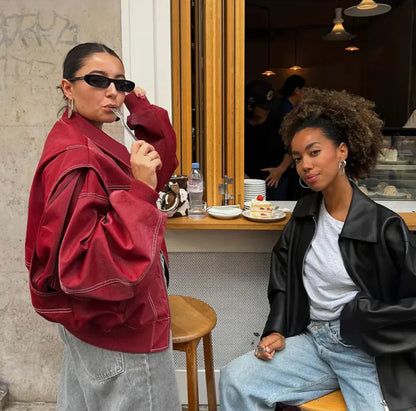 RUBY | Oversized leren jas