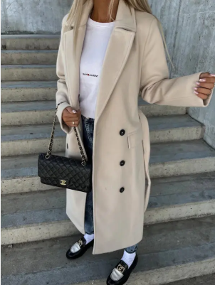 Noelle | Trenchcoat Dames Winter | Warme Jas met Ceintuur & Klassieke Pasvorm