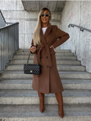 Noelle | Trenchcoat Dames Winter | Warme Jas met Ceintuur & Klassieke Pasvorm