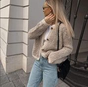 Lina | Dames Teddy Overshirt – Zacht, Warm & Trendy voor Herfst en Winter