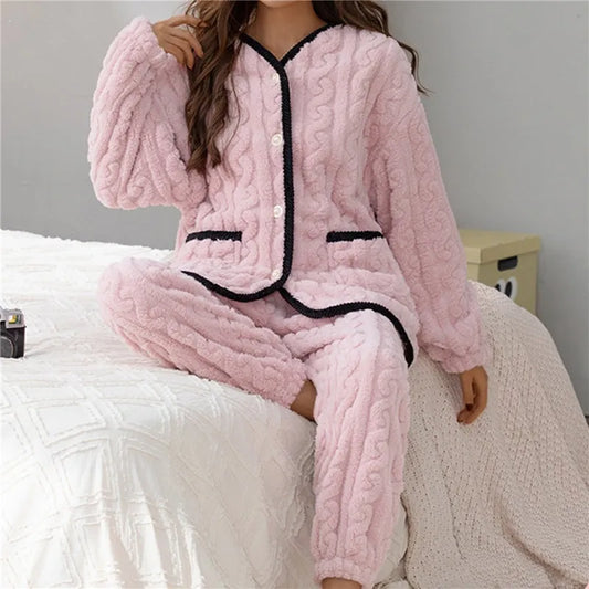 Lola | Pyjama Set Dames Winter | Warme & Tijdloze Nachtkleding Voor Koude Dagen