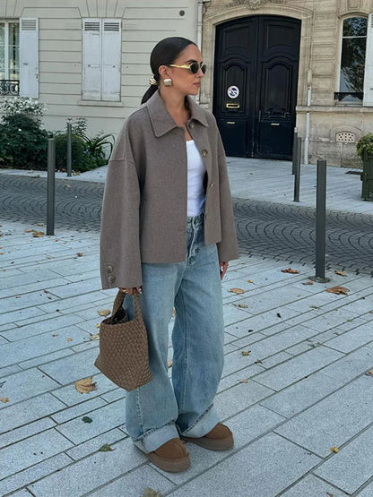 Sophie | Oversized Dames Jas van Wolmix – Klassiek & Warm