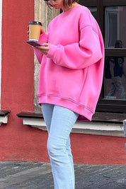 Mandy | Oversized Sweatshirt Dames – Comfortabele Katoenen Trui met Ronde Hals
